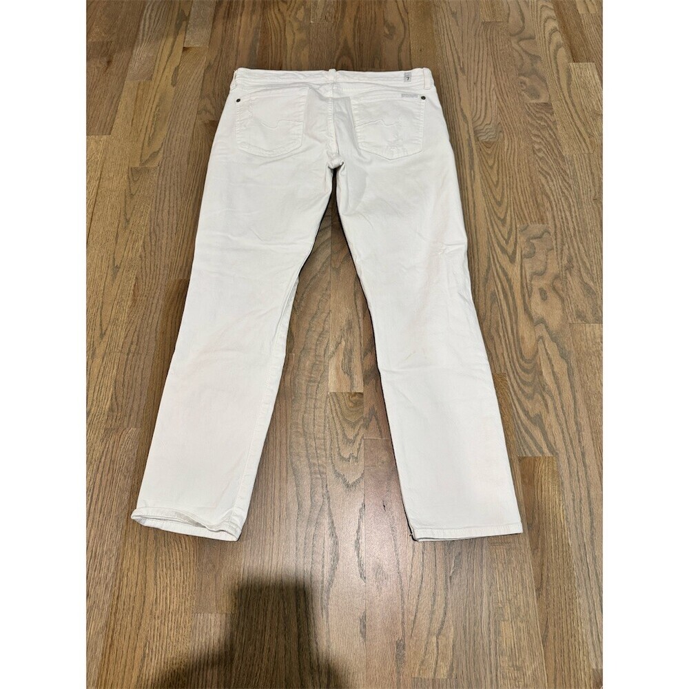 7 For All Mankind Jeans Womens Size 29 White Distressed Skinny Boyfriend - Picture 6 of 14